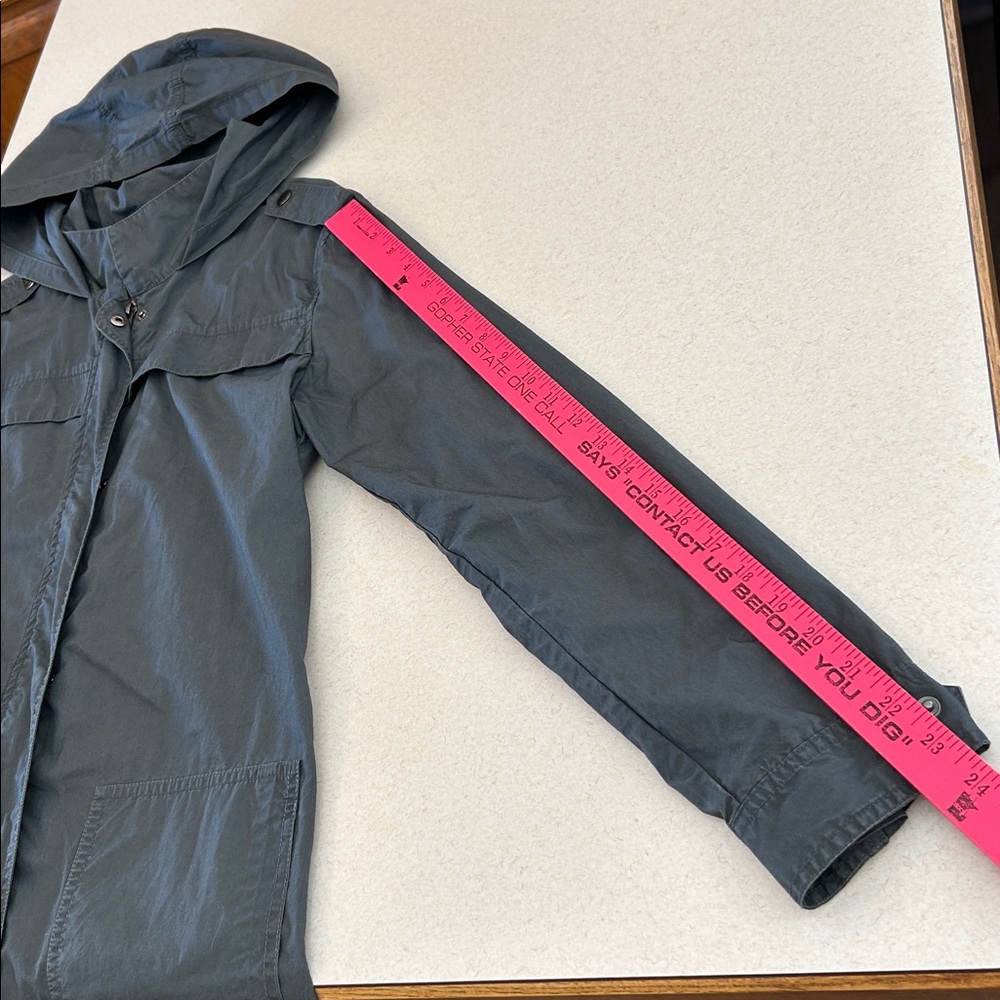 Forever 21 Gray Hooded Longline Full Zip Full Snap Parka KING Utility Jacket - Picture 14 of 15